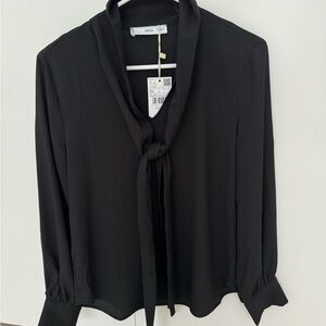 Mango Black Top long sleeve - never used | new with tag XS
